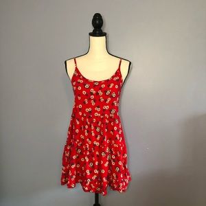 Three tier dress with sunflowers